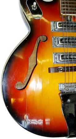 1960’s Italian 335-style guitar - close